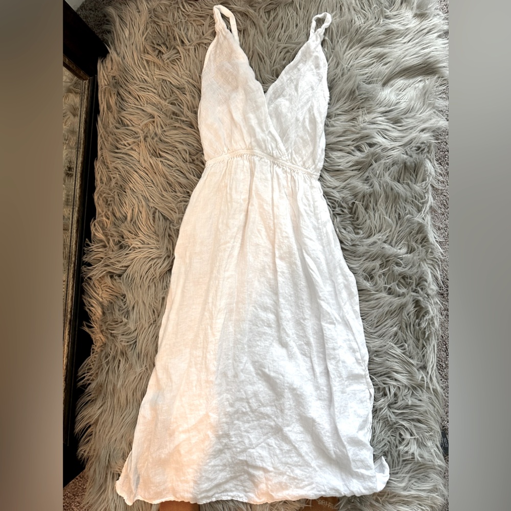White coverup dress with side spilts